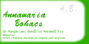 annamaria bohacs business card